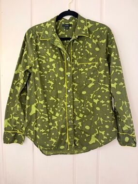 J.Crew Olive Green Floral Button-Up Shirt szMed